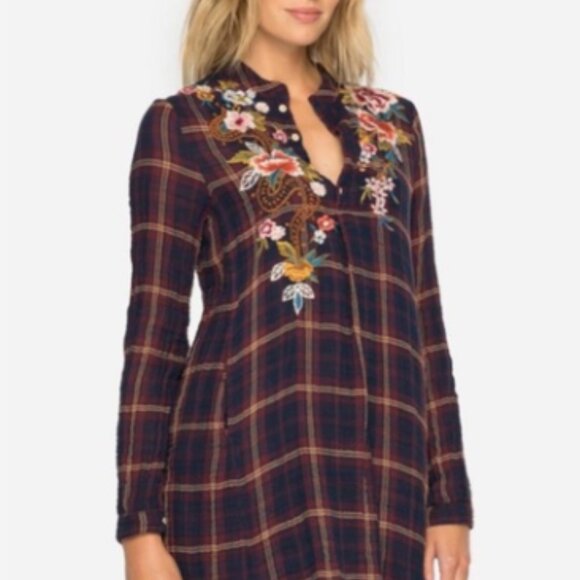 Johnny Was Margot Dress with Pink Floral Embroidery - Picture 3 of 13